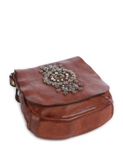 Umhängetasche fein genarbtes Rindsleder cognac