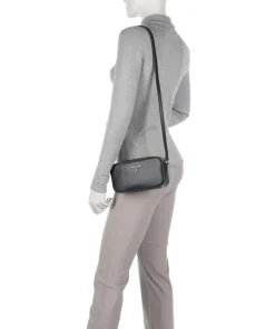 Umhängetasche fein genarbtes Kalbsleder schwarz