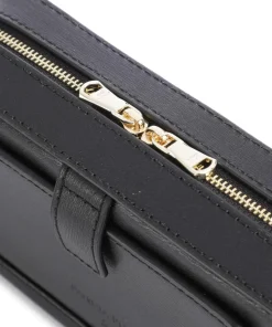 Umhängetasche fein genarbtes Kalbsleder schwarz