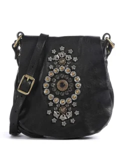 Umhängetasche fein genarbtes Rindsleder schwarz