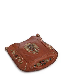 Umhängetasche fein genarbtes Rindsleder cognac