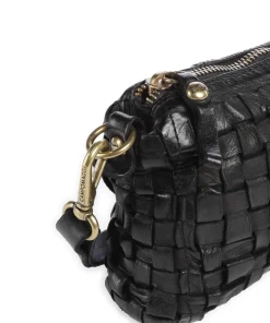 Umhängetasche fein genarbtes Rindsleder schwarz