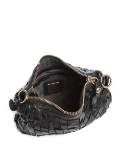 Umhängetasche fein genarbtes Rindsleder schwarz