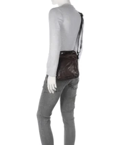 Umhängetasche fein genarbtes Kalbsleder dunkelbraun