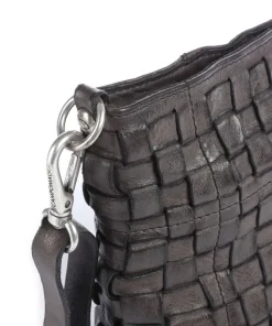 Umhängetasche fein genarbtes Rindsleder dunkelgrau