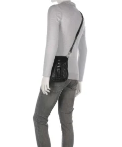 Umhängetasche fein genarbtes Rindsleder schwarz