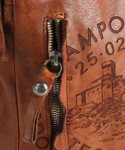 Umhängetasche fein genarbtes Rindsleder cognac