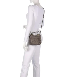 Umhängetasche fein genarbtes Rindsleder grau