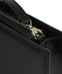 Umhängetasche fein genarbtes Leder schwarz