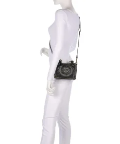 Umhängetasche fein genarbtes Rindsleder schwarz