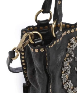 Umhängetasche fein genarbtes Rindsleder schwarz