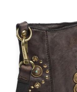 Umhängetasche fein genarbtes Rindsleder dunkelgrau