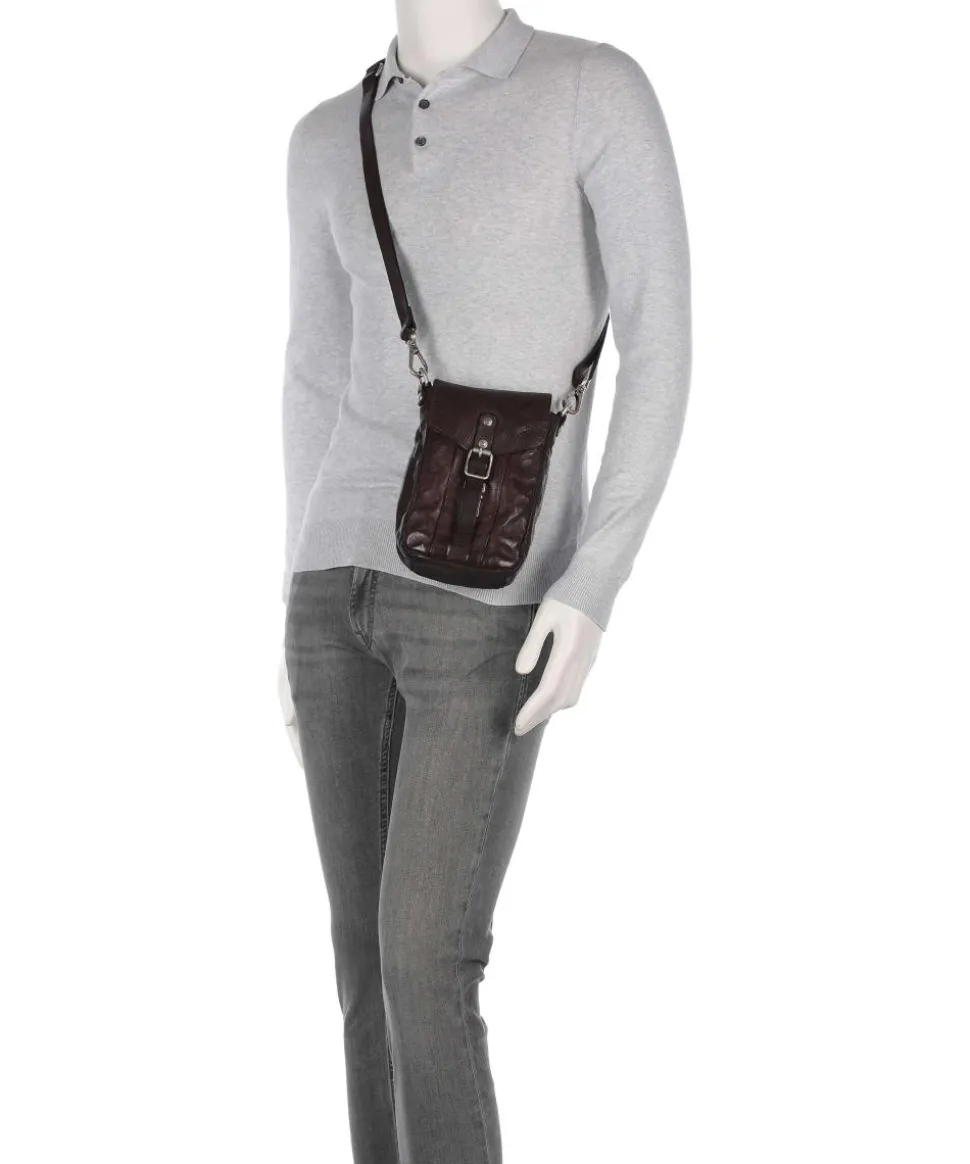 Umhängetasche fein genarbtes Rindsleder dunkelbraun