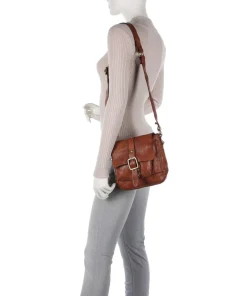 Umhängetasche fein genarbtes Rindsleder cognac