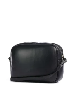 Umhängetasche fein genarbtes Leder schwarz