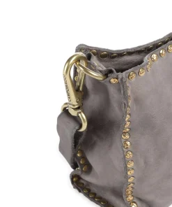 Umhängetasche fein genarbtes Rindsleder stein