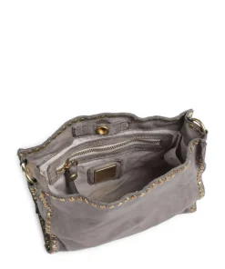 Umhängetasche fein genarbtes Rindsleder stein