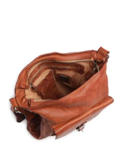 Umhängetasche fein genarbtes Rindsleder cognac