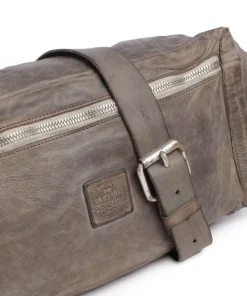 Umhängetasche genarbtes Rindsleder grau