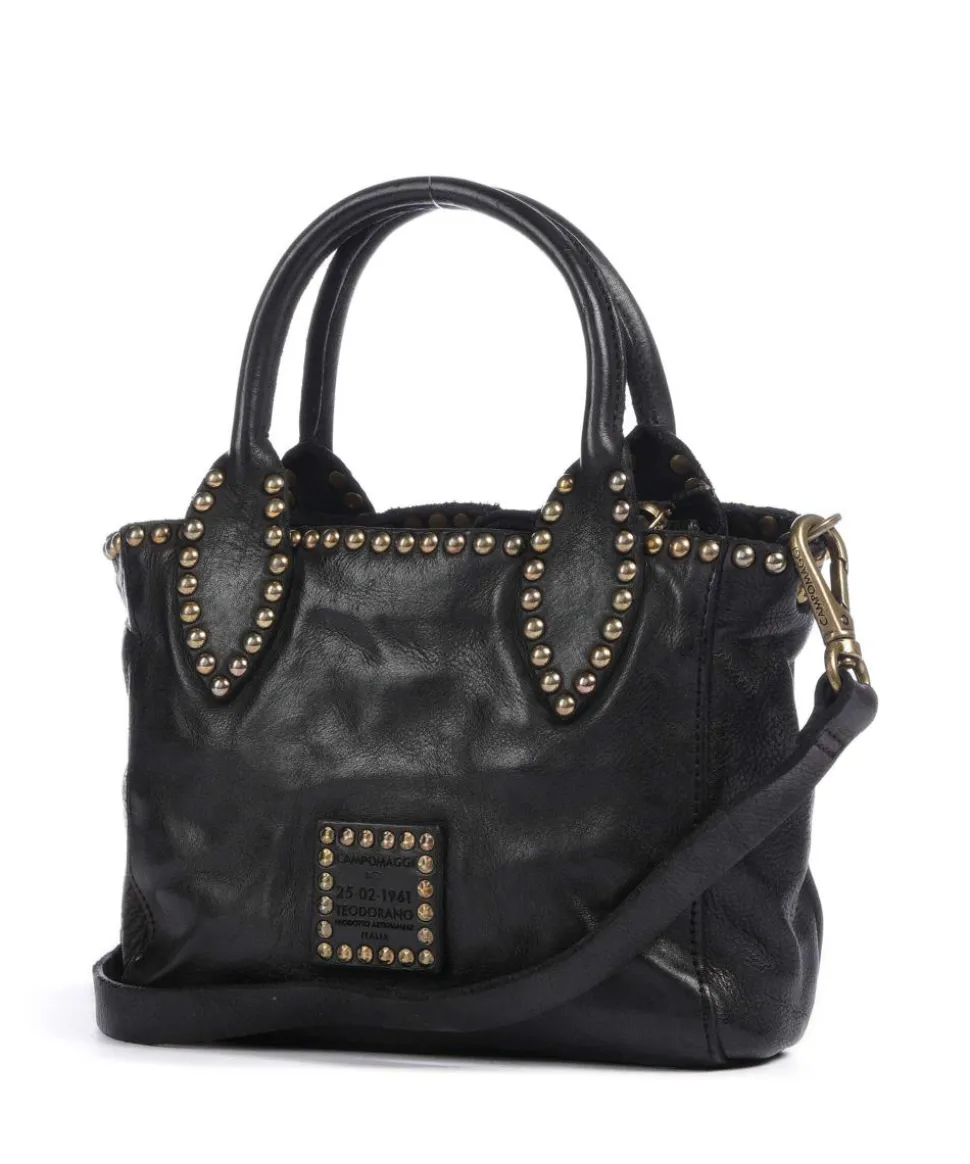 Umhängetasche genarbtes Rindsleder schwarz