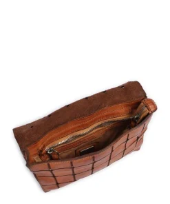 Umhängetasche genarbtes Rindsleder cognac