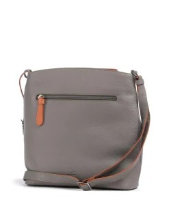 Umhängetasche genarbtes Rindsleder grau