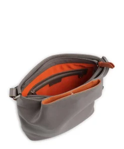 Umhängetasche genarbtes Rindsleder grau