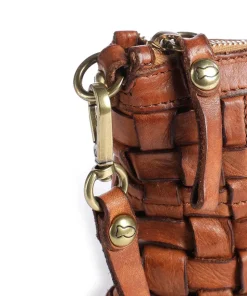 Umhängetasche genarbtes Rindsleder cognac