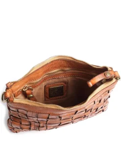 Umhängetasche genarbtes Rindsleder cognac