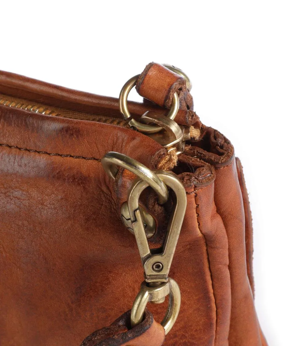 Umhängetasche genarbtes Rindsleder braun