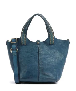 Umhängetasche genarbtes Rindsleder petrol