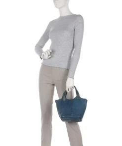 Umhängetasche genarbtes Rindsleder petrol