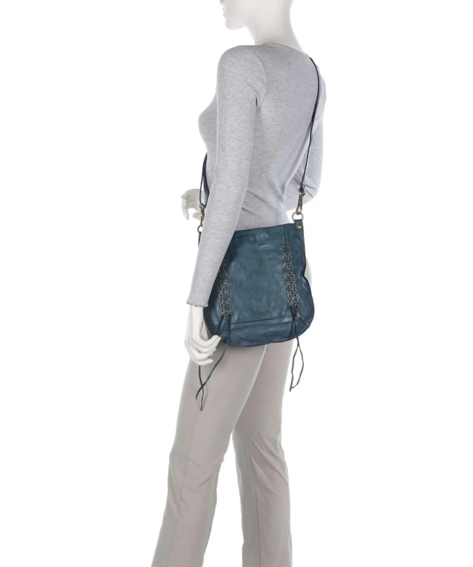 Umhängetasche genarbtes Rindsleder petrol