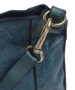 Umhängetasche genarbtes Rindsleder petrol