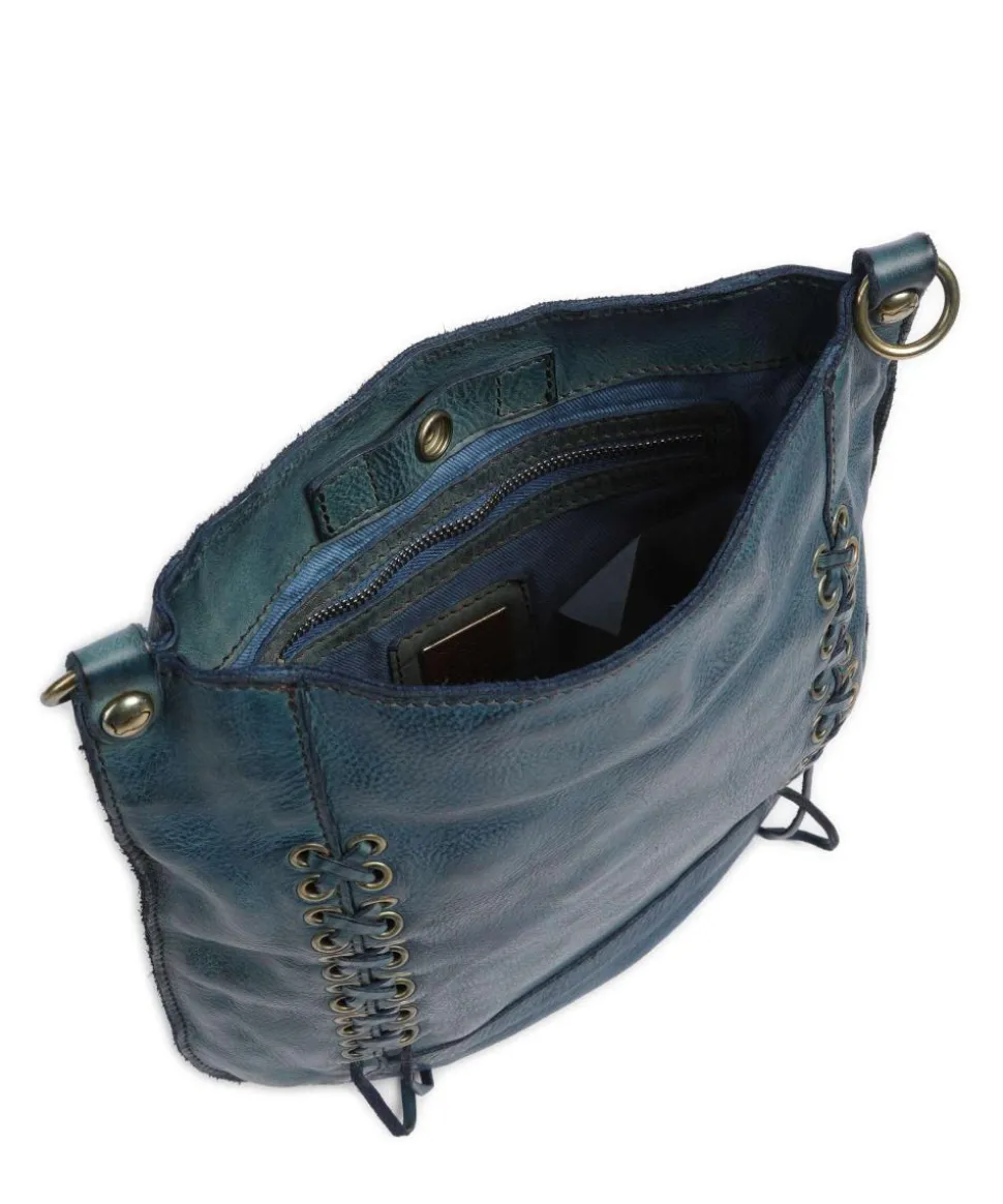 Umhängetasche genarbtes Rindsleder petrol