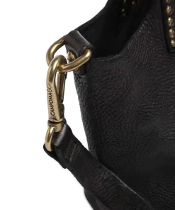 Umhängetasche genarbtes Rindsleder schwarz