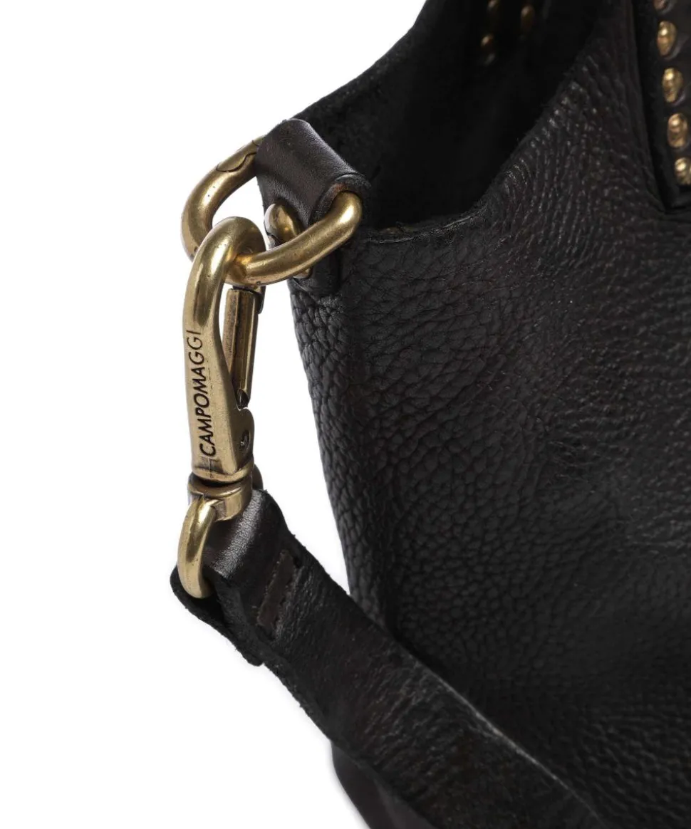 Umhängetasche genarbtes Rindsleder schwarz