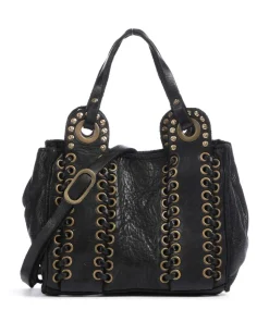 Umhängetasche genarbtes Rindsleder schwarz