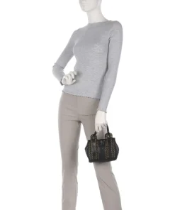 Umhängetasche genarbtes Rindsleder schwarz