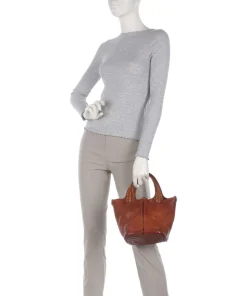 Umhängetasche genarbtes Rindsleder cognac