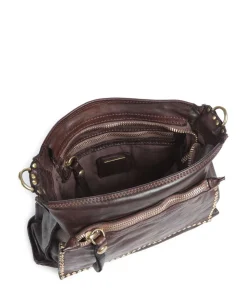 Umhängetasche genarbtes Rindsleder dunkelbraun