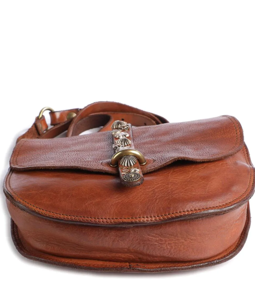 Umhängetasche genarbtes Rindsleder cognac