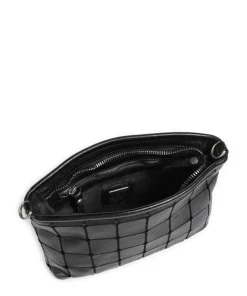 Umhängetasche genarbtes Rindsleder schwarz