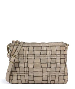 Umhängetasche genarbtes Rindsleder grau