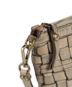 Umhängetasche genarbtes Rindsleder grau