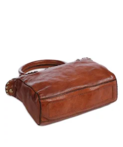 Umhängetasche genarbtes Rindsleder cognac