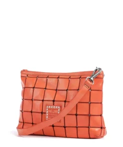 Umhängetasche genarbtes Rindsleder orange