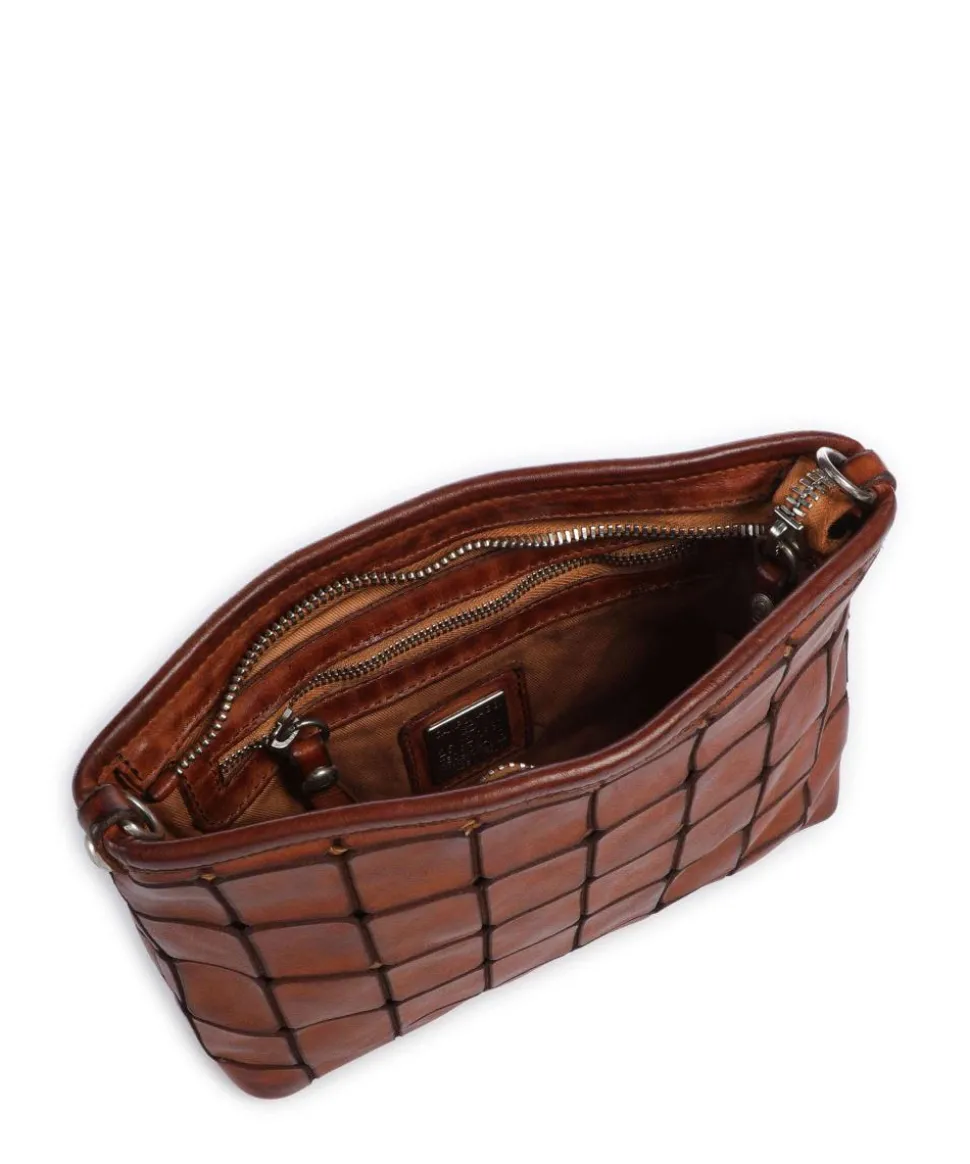 Umhängetasche genarbtes Rindsleder cognac