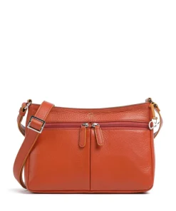 Umhängetasche genarbtes Rindsleder terrakotta