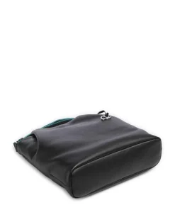 Umhängetasche genarbtes Rindsleder schwarz